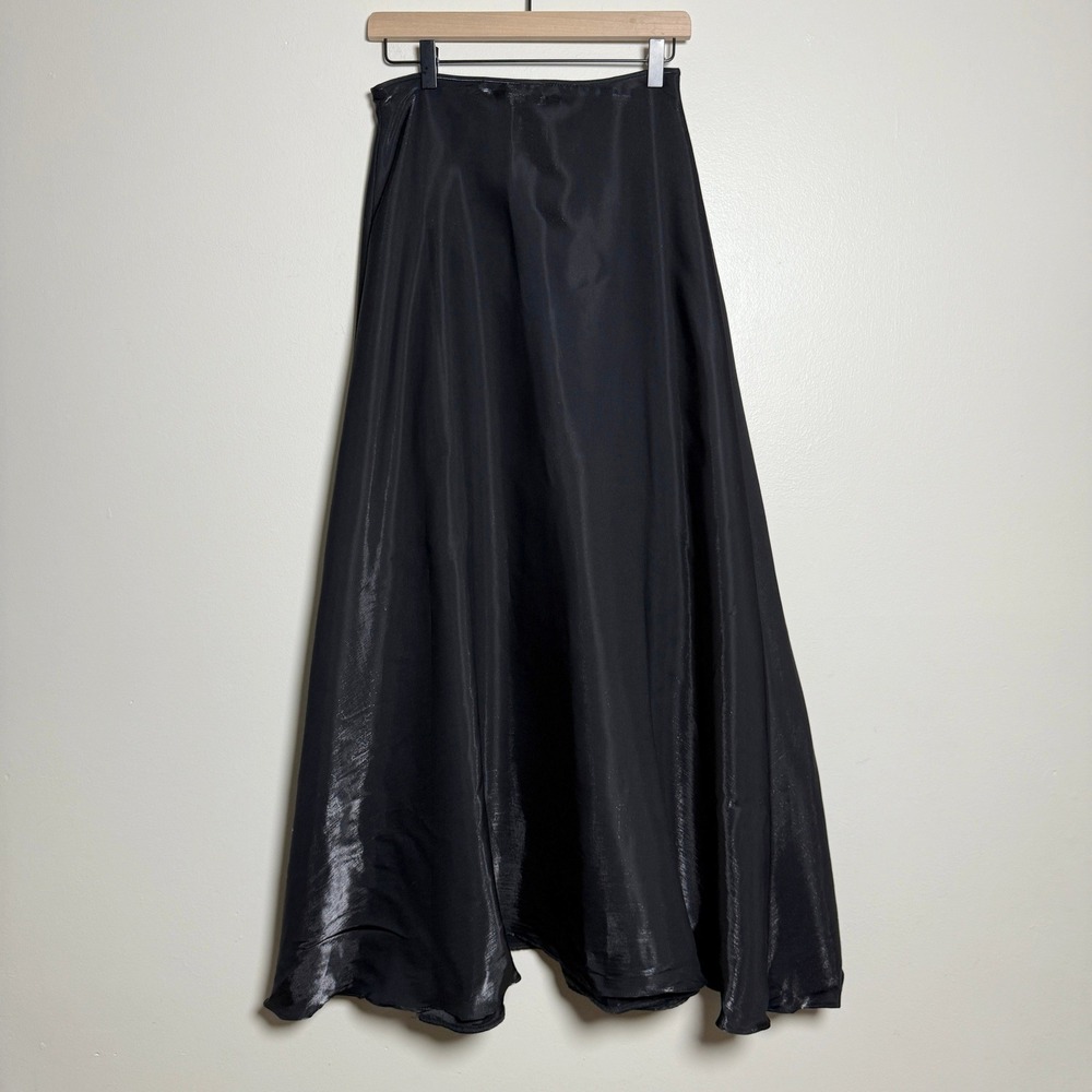 Scott McClintock Womens Maxi Skirt 8 Black Shimmer High Waist Formal Prom‎ 90s